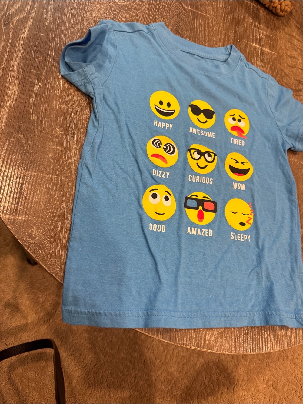Cat & Jack Blue Emoji Graphic Tee